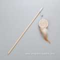 Mouse on a wooden stick feather cat toy